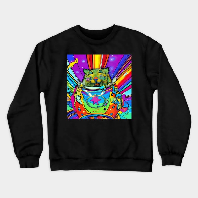 Space Hamster Crewneck Sweatshirt by StewStudio